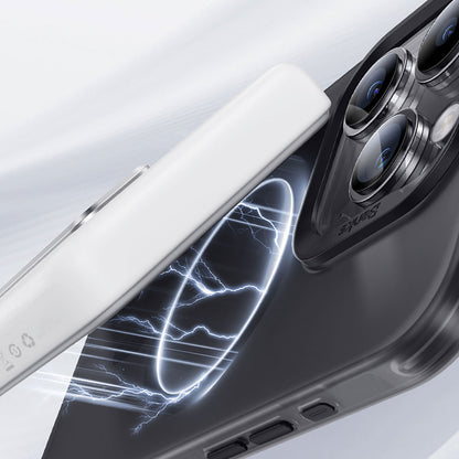 Apple iPhone 15 Pro Kılıf M-safe Şarj Özellikli Benks Lucid Armor Kapak Gri