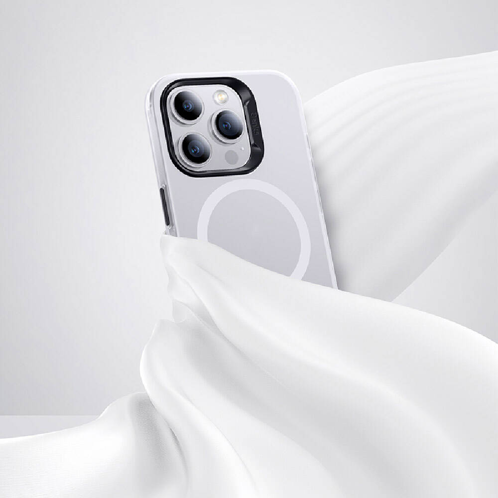 Apple iPhone 15 Pro Kılıf M-safe Şarj Özellikli Benks Lucid Armor Kapak Gri