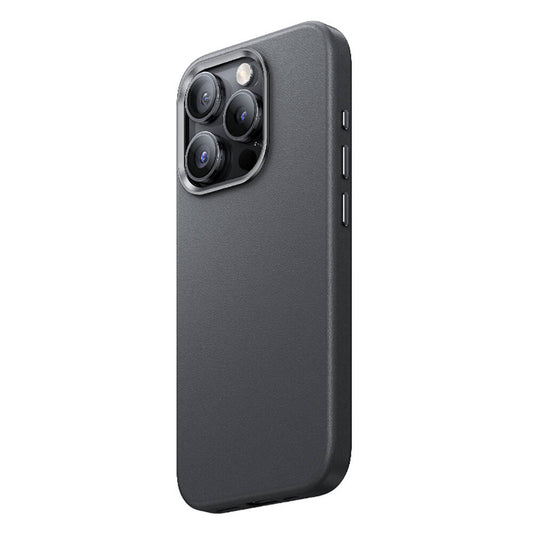 Apple iPhone 15 Pro Kılıf M-safe Şarj Özellikli Benks Vintage Leather Kapak Gri