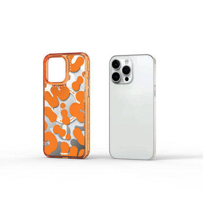 Apple iPhone 15 Pro Kılıf M-safe Şarj Özellikli Boya Desenli Wiwu Fluorescent G Serisi Kapak Mor