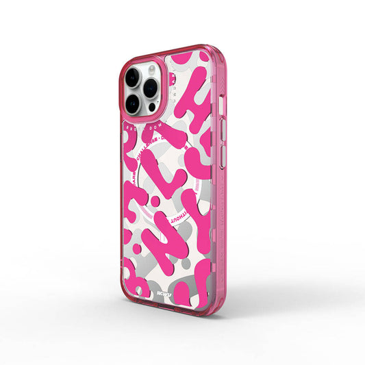 Apple iPhone 15 Pro Kılıf M-safe Şarj Özellikli Boya Desenli Wiwu Fluorescent G Serisi Kapak Mor