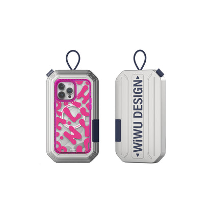 Apple iPhone 15 Pro Kılıf M-safe Şarj Özellikli Boya Desenli Wiwu Fluorescent G Serisi Kapak Sarı