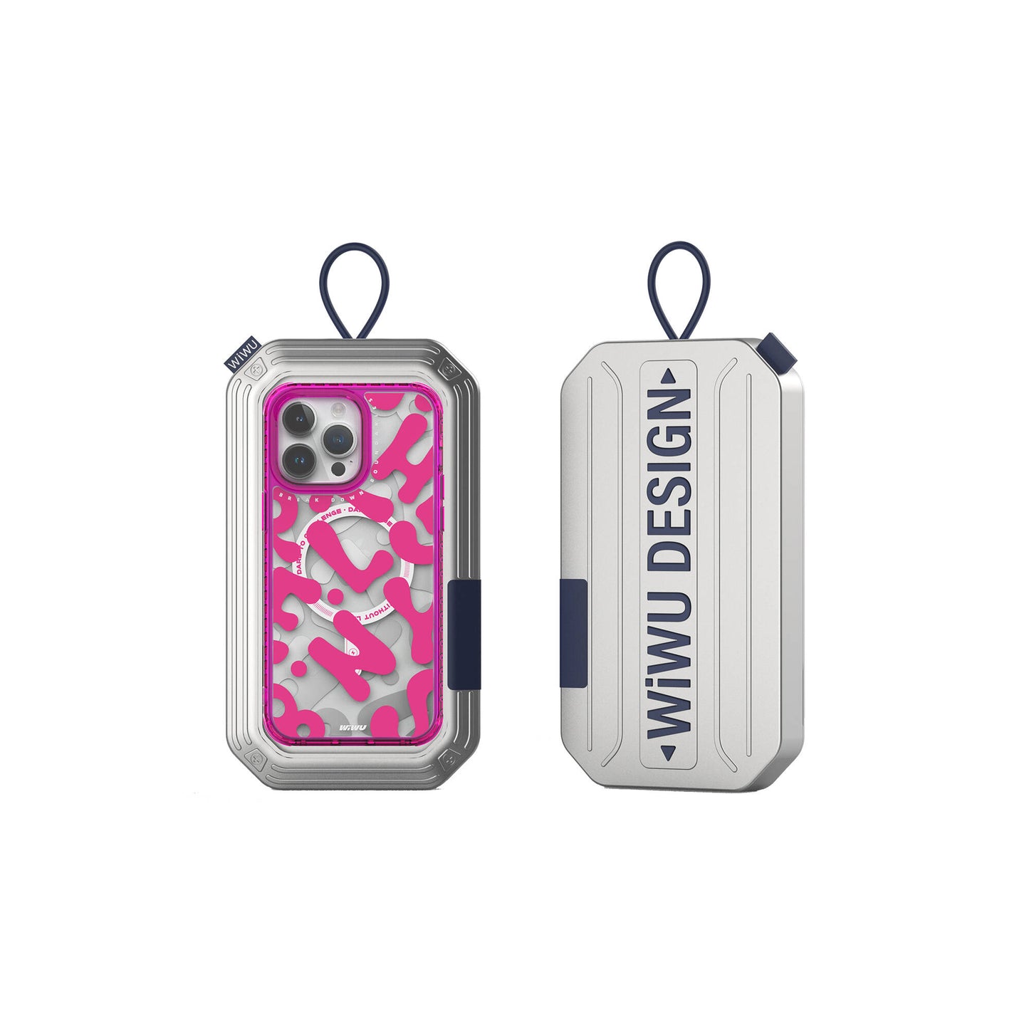 Apple iPhone 15 Pro Kılıf M-safe Şarj Özellikli Boya Desenli Wiwu Fluorescent G Serisi Kapak Mor