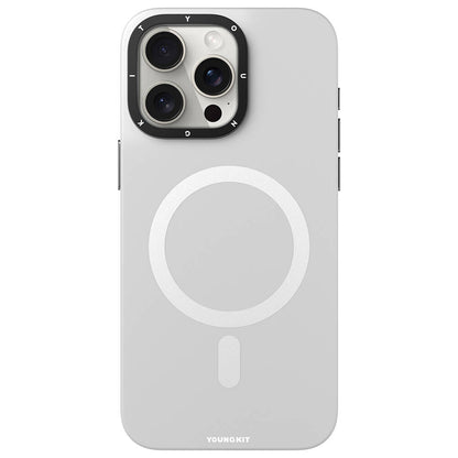 Apple iPhone 15 Pro Kılıf M-safe Şarj Özellikli Çizilmeye ve Aşınmaya Dayanıklı Youngkit Velvet Serisi Kapak Pembe