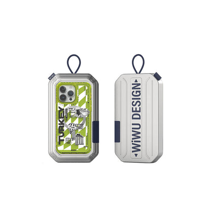 Apple iPhone 15 Pro Kılıf M-safe Şarj Özellikli Desenli Wiwu Turkey A Serisi Kapak Yeşil