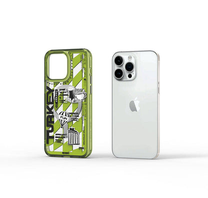 Apple iPhone 15 Pro Kılıf M-safe Şarj Özellikli Desenli Wiwu Turkey A Serisi Kapak Yeşil