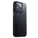 Apple iPhone 15 Pro Kılıf M-safe Şarj Özellikli Karbon Fiber Benks Montage Hybrid ArmorPro Kevlar Kapak Siyah