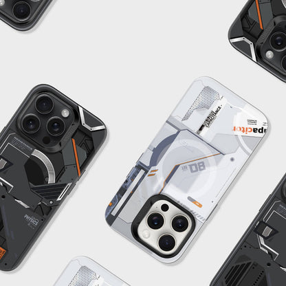 Apple iPhone 15 Pro Kılıf M-safe Şarj Özellikli Mekanik Tasarımlı Benks Perspective Serisi Kapak Beyaz