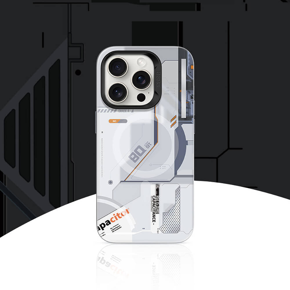 Apple iPhone 15 Pro Kılıf M-safe Şarj Özellikli Mekanik Tasarımlı Benks Perspective Serisi Kapak Siyah