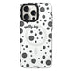 Apple iPhone 15 Pro Kılıf M-safe Şarj Özellikli Polka Dot Desenli Youngkit Spots Serisi Kapak Beyaz