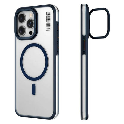 Apple iPhone 15 Pro Kılıf M-safe Şarj Özellikli Sararma Önleyici Youngkit Crystal Grid Kapak Siyah