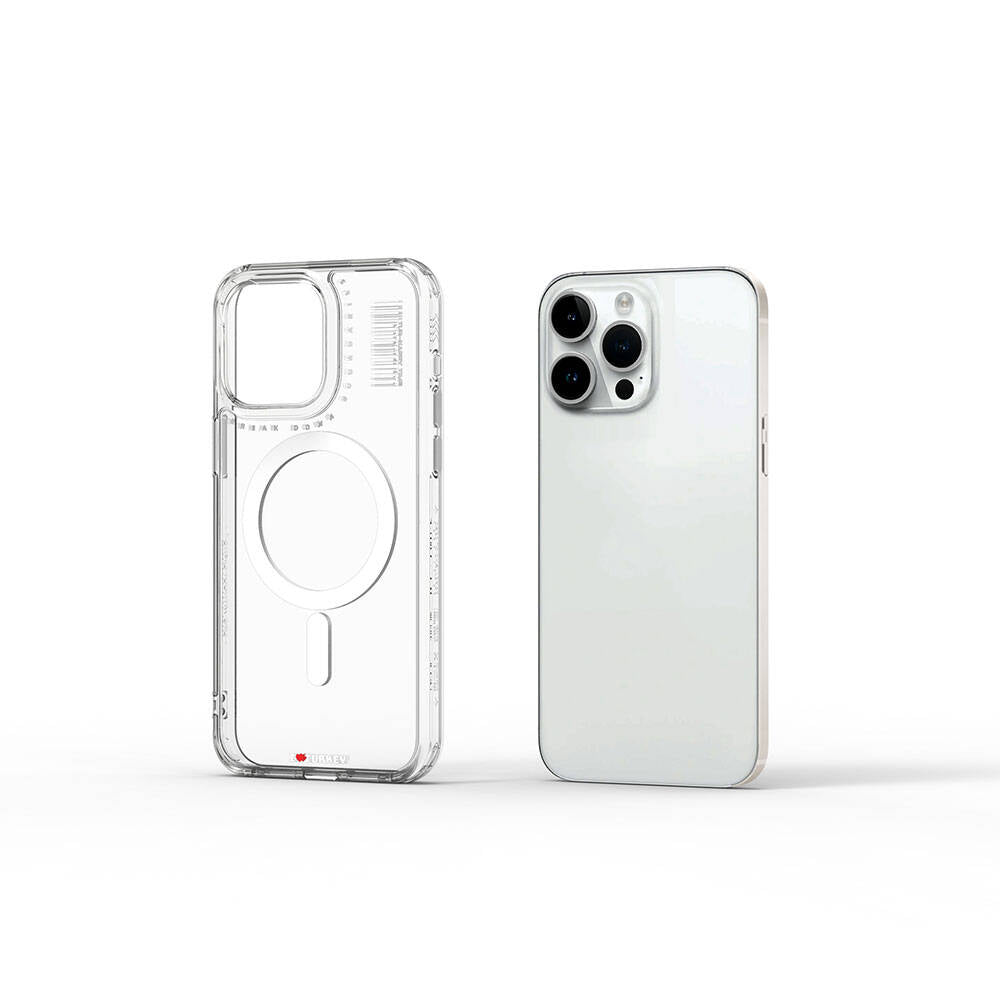 Apple iPhone 15 Pro Kılıf M-safe Şarj Özellikli Şeffaf Transparan Wiwu Turkey D Serisi Kapak Renksiz