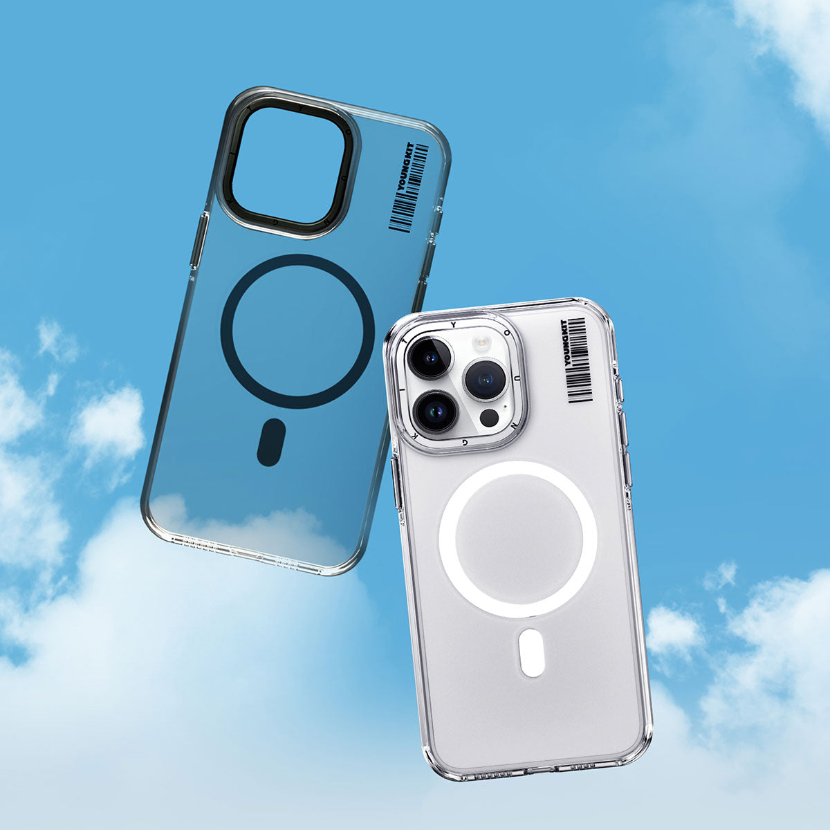 Apple iPhone 15 Pro Kılıf M-safe Şarj Özellikli Şeffaf Youngkit Crystal Shield Serisi Kapak Renksiz