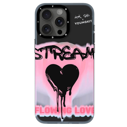 Apple iPhone 15 Pro Kılıf M-safe Şarj Özellikli Shu Tasarımlı Youngkit Dreamland Serisi Kapak Pembe