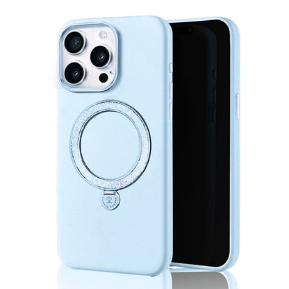 Apple iPhone 15 Pro Kılıf M-safe Şarj Özellikli Standlı Suni Deri Tasarımlı Pynana Dancing Circle Serisi Kapak Lila