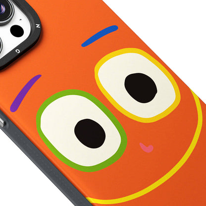 Apple iPhone 15 Pro Kılıf M-safe Şarj Özellikli Sunshine Tasarımlı Youngkit Daily Happy Serisi Kapak Siyah-Sarı