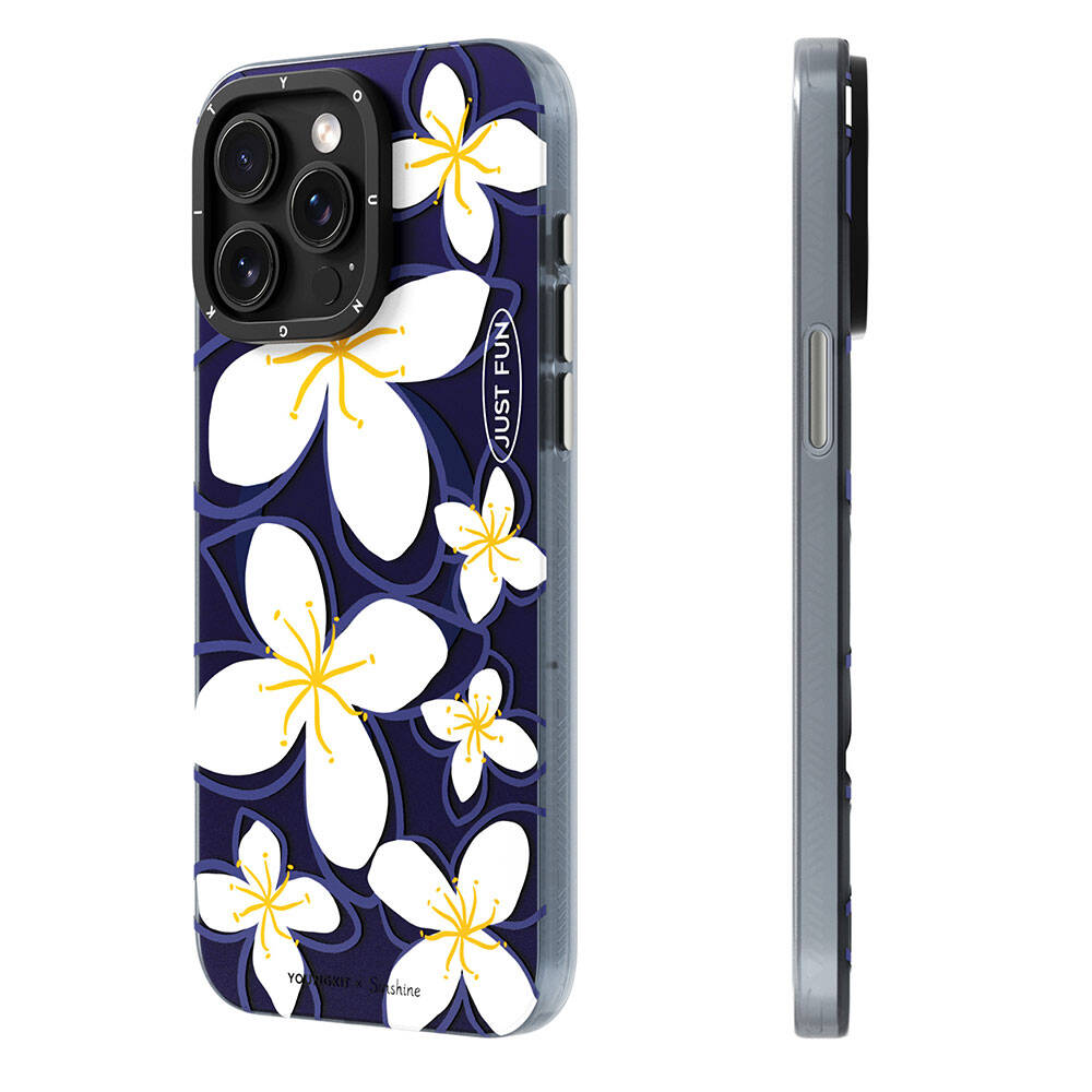 Apple iPhone 15 Pro Kılıf M-safe Şarj Özellikli Sunshine Tasarımlı Youngkit Smile Serisi Kapak Lacivert