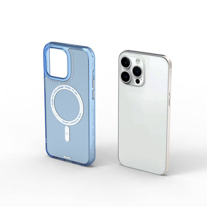 Apple iPhone 15 Pro Kılıf M-safe Şarj Özellikli Wiwu Basic Color J Serisi Kapak Mavi