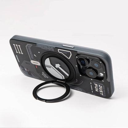 Apple iPhone 15 Pro Kılıf M-safe Şarj Özellikli Youngkit 360° Standlı Starship Serisi Kapak Beyaz