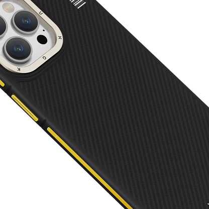 Apple iPhone 15 Pro Kılıf M-safe Şarj Özellikli YoungKit 600D Kevlar Kapak Kırmızı