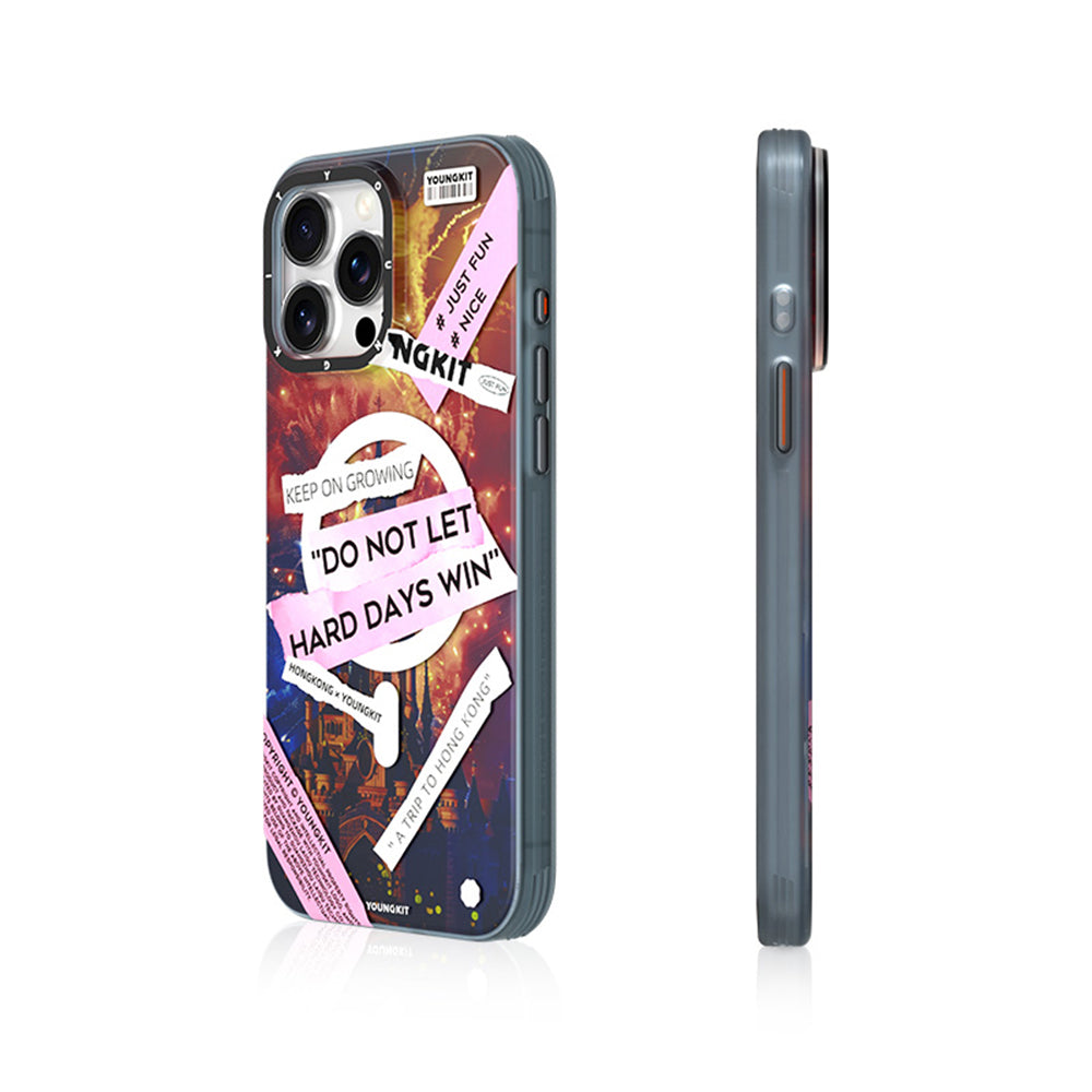 Apple iPhone 15 Pro Kılıf M-safe Şarj Özellikli Youngkit A-City Serisi Kapak Mavi