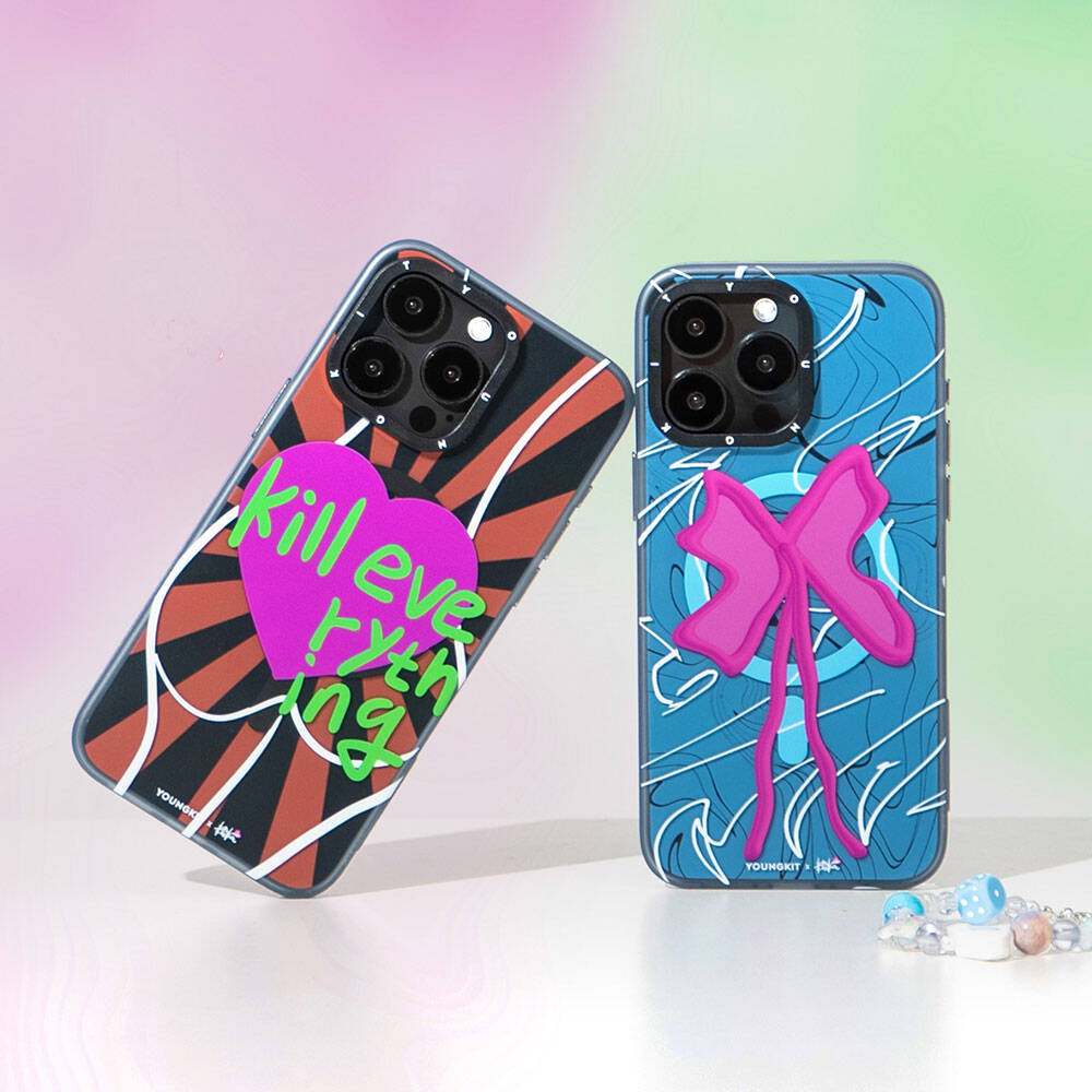 Apple iPhone 15 Pro Kılıf M-safe Şarj Özellikli Youngkit Anti-Trend Serisi Kapak Mavi