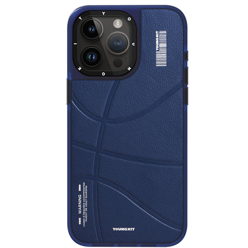 Apple iPhone 15 Pro Kılıf M-safe Şarj Özellikli Youngkit Backboard Serisi Leather Kapak Kahverengi