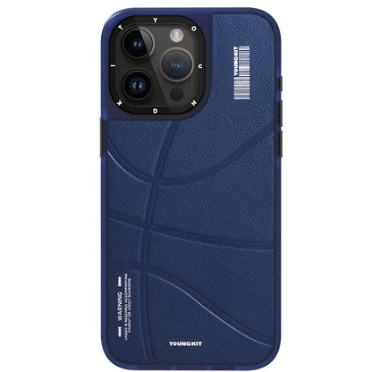 Apple iPhone 15 Pro Kılıf M-safe Şarj Özellikli Youngkit Backboard Serisi Leather Kapak Mavi