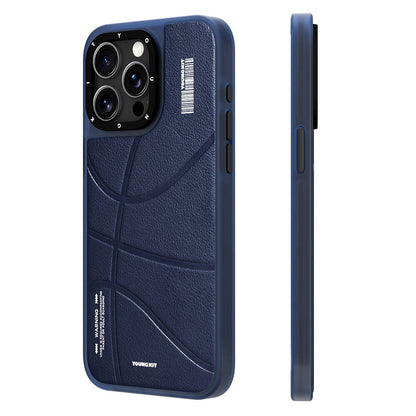 Apple iPhone 15 Pro Kılıf M-safe Şarj Özellikli Youngkit Backboard Serisi Leather Kapak Mavi
