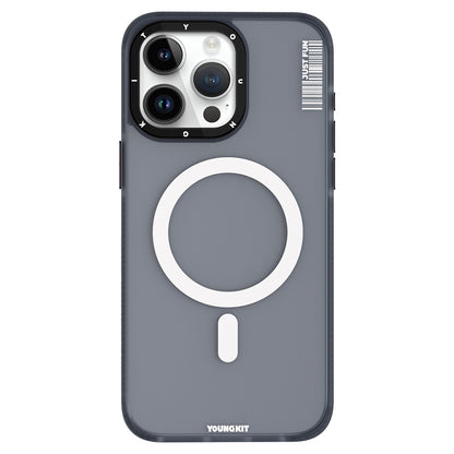 Apple iPhone 15 Pro Kılıf M-safe Şarj Özellikli Youngkit Colored Sand Serisi Kapak Pembe