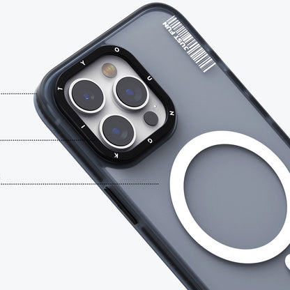 Apple iPhone 15 Pro Kılıf M-safe Şarj Özellikli Youngkit Colored Sand Serisi Kapak Siyah