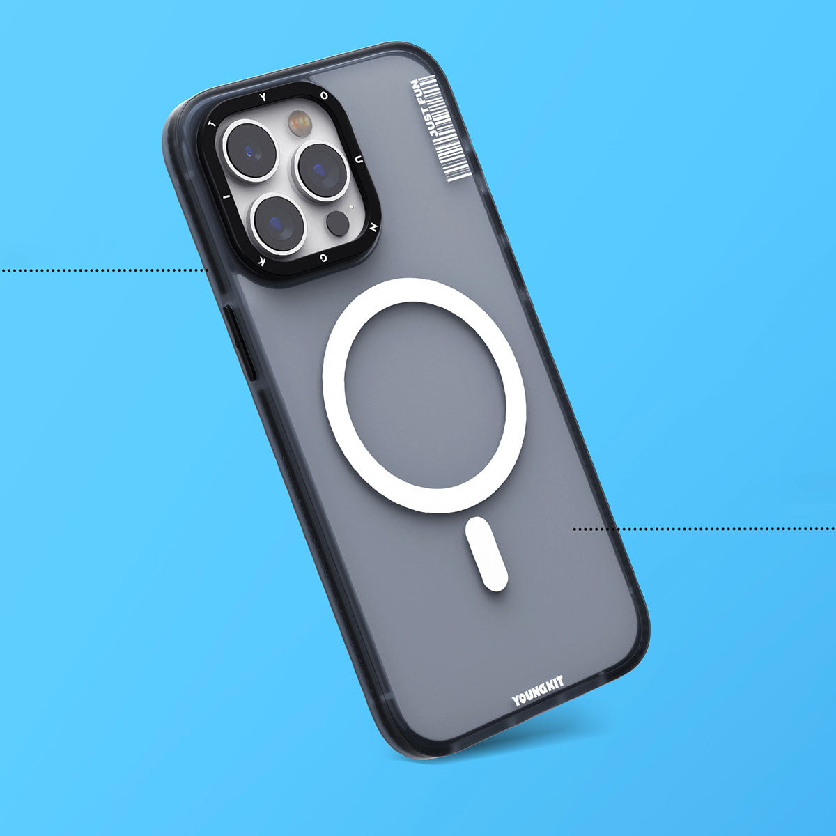 Apple iPhone 15 Pro Kılıf M-safe Şarj Özellikli Youngkit Colored Sand Serisi Kapak Mavi