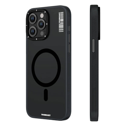 Apple iPhone 15 Pro Kılıf M-safe Şarj Özellikli Youngkit Hidden Sand Serisi Kapak Yeşil