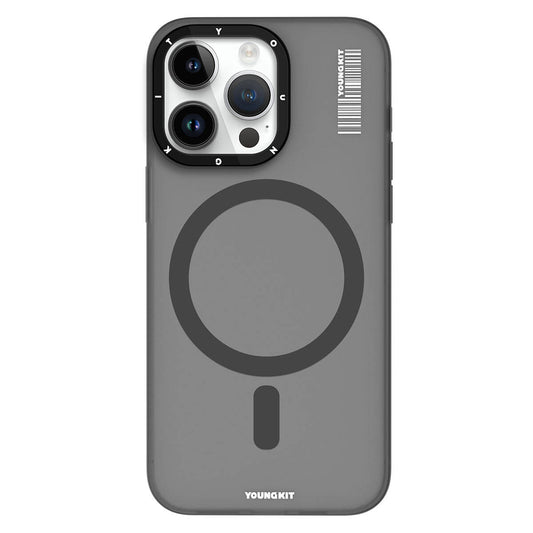 Apple iPhone 15 Pro Kılıf M-safe Şarj Özellikli Youngkit Hidden Sand Serisi Kapak Mavi