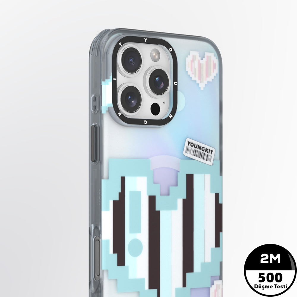 Apple iPhone 15 Pro Kılıf M-safe Şarj Özellikli Youngkit Love Serisi Kapak Pembe