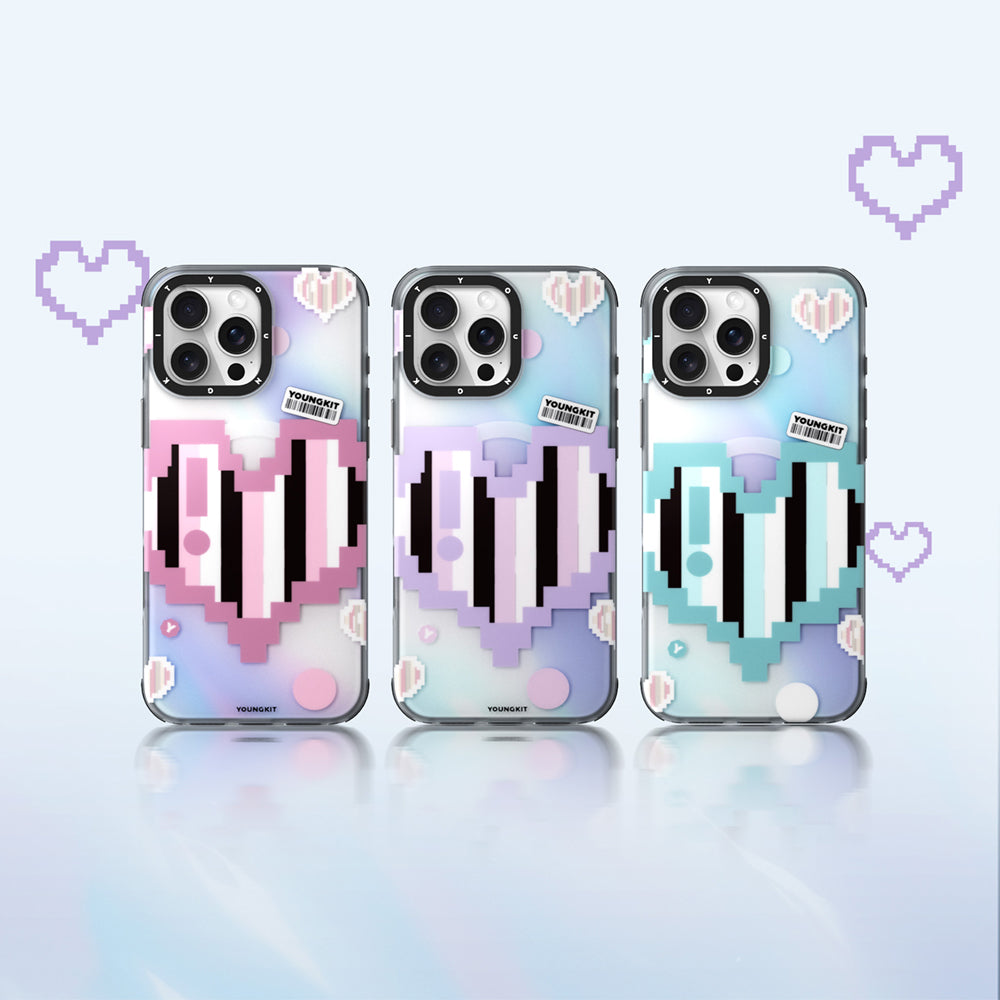 Apple iPhone 15 Pro Kılıf M-safe Şarj Özellikli Youngkit Love Serisi Kapak Pembe