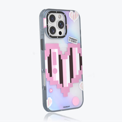 Apple iPhone 15 Pro Kılıf M-safe Şarj Özellikli Youngkit Love Serisi Kapak Pembe