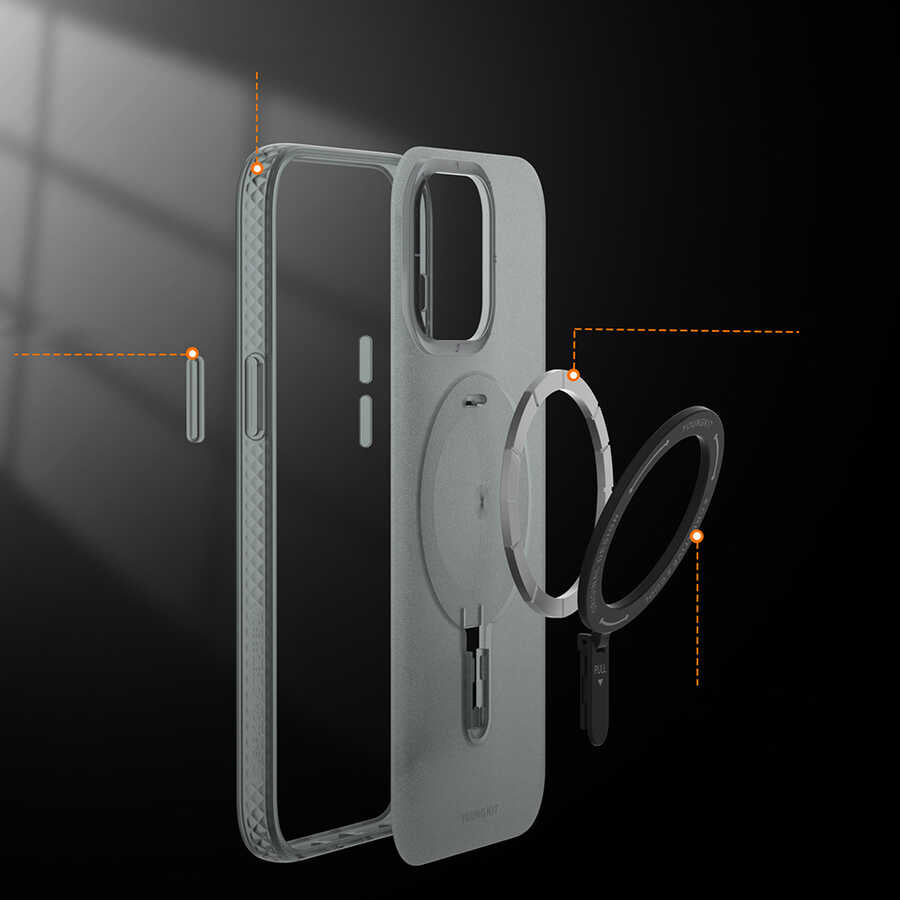 Apple iPhone 15 Pro Kılıf M-safe Şarj Özellikli Youngkit Rock Serisi Kapak Mavi