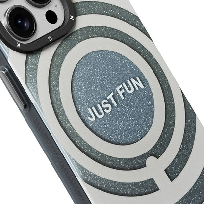 Apple iPhone 15 Pro Kılıf M-safe Şarj Özellikli Youngkit Star Dazzle Serisi Kapak Gri