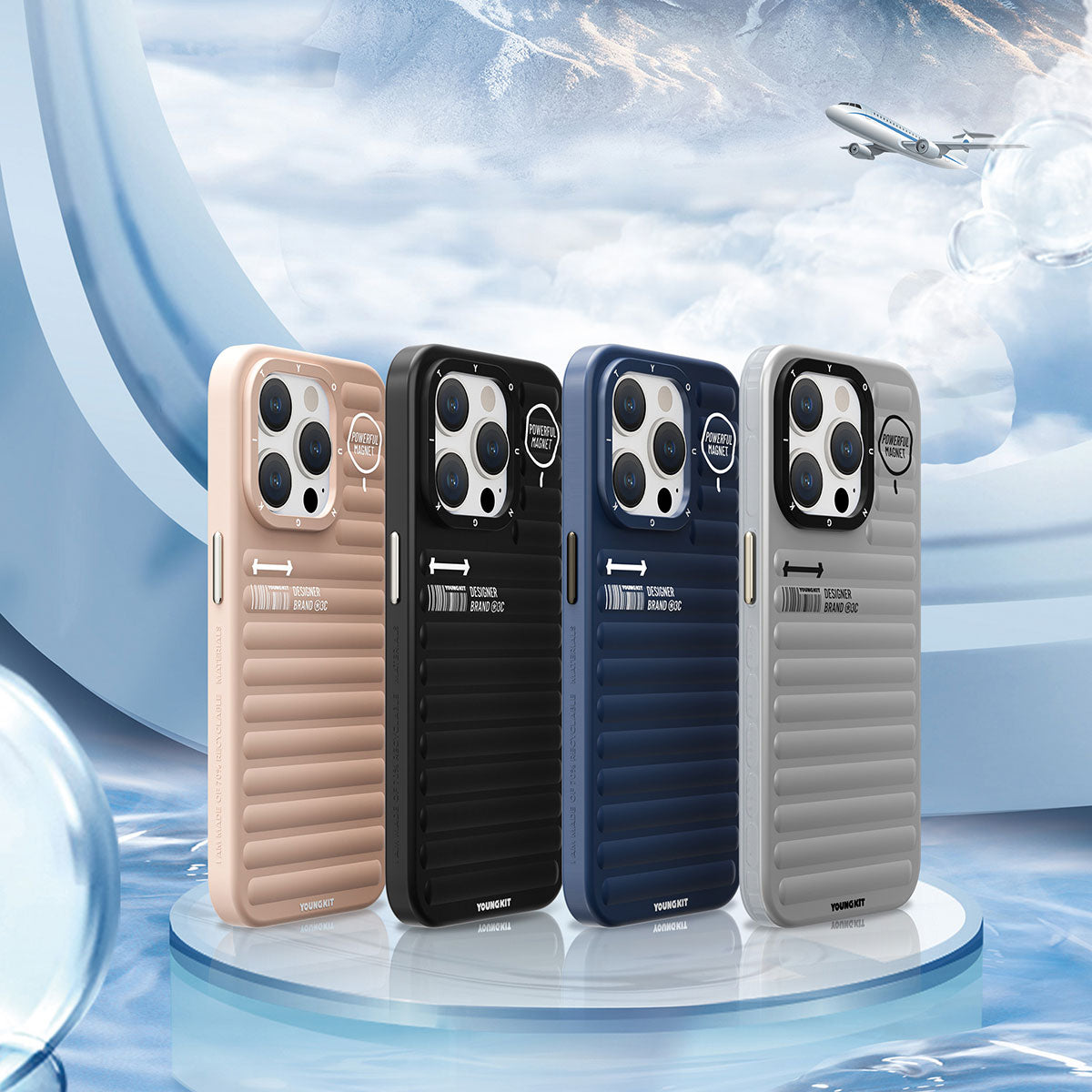 Apple iPhone 15 Pro Kılıf Mat Renkli Tasarım YoungKit Original Serisi Kapak Siyah