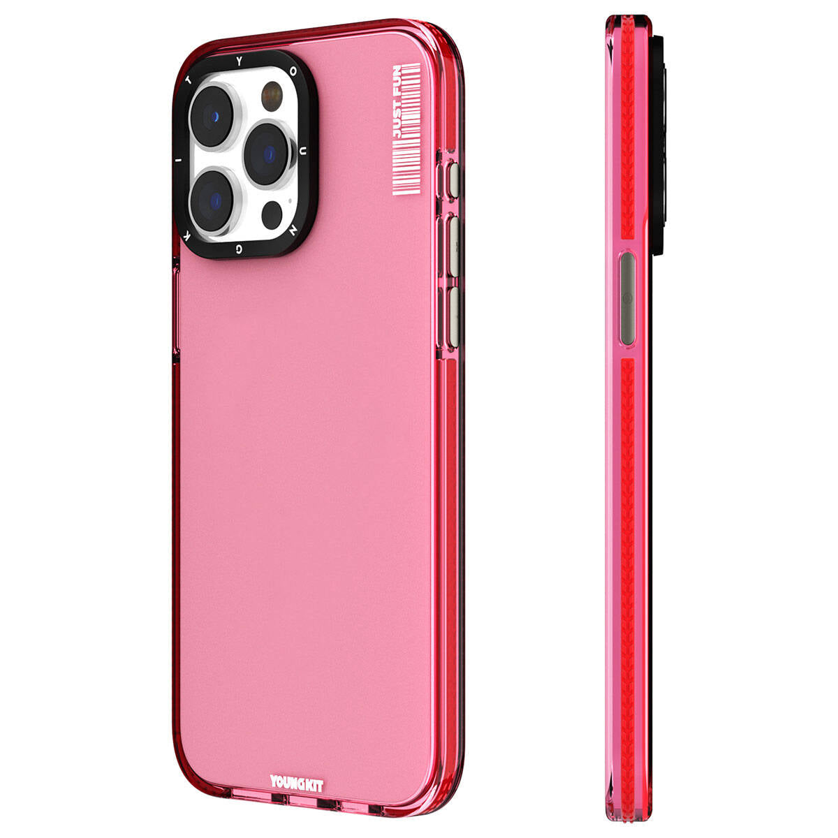 Apple iPhone 15 Pro Kılıf Pürüzsüz Düz Arka Yüzey YoungKit Crystal Color Serisi Kapak Renksiz