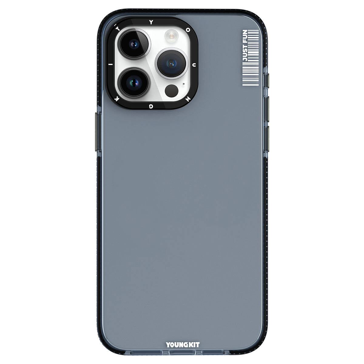 Apple iPhone 15 Pro Kılıf Pürüzsüz Düz Arka Yüzey YoungKit Crystal Color Serisi Kapak Siyah