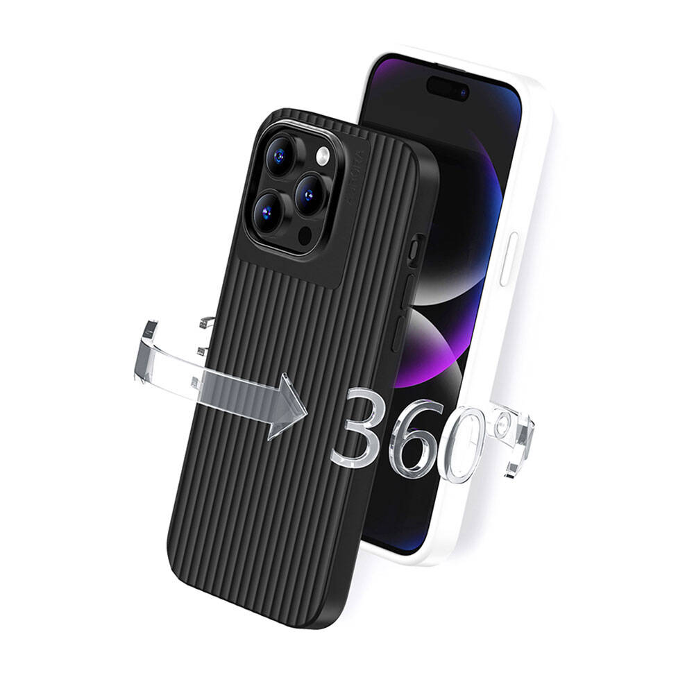 Apple iPhone 15 Pro Kılıf Recci Aurora Serisi M-safe Şarj Özellikli Kapak Beyaz