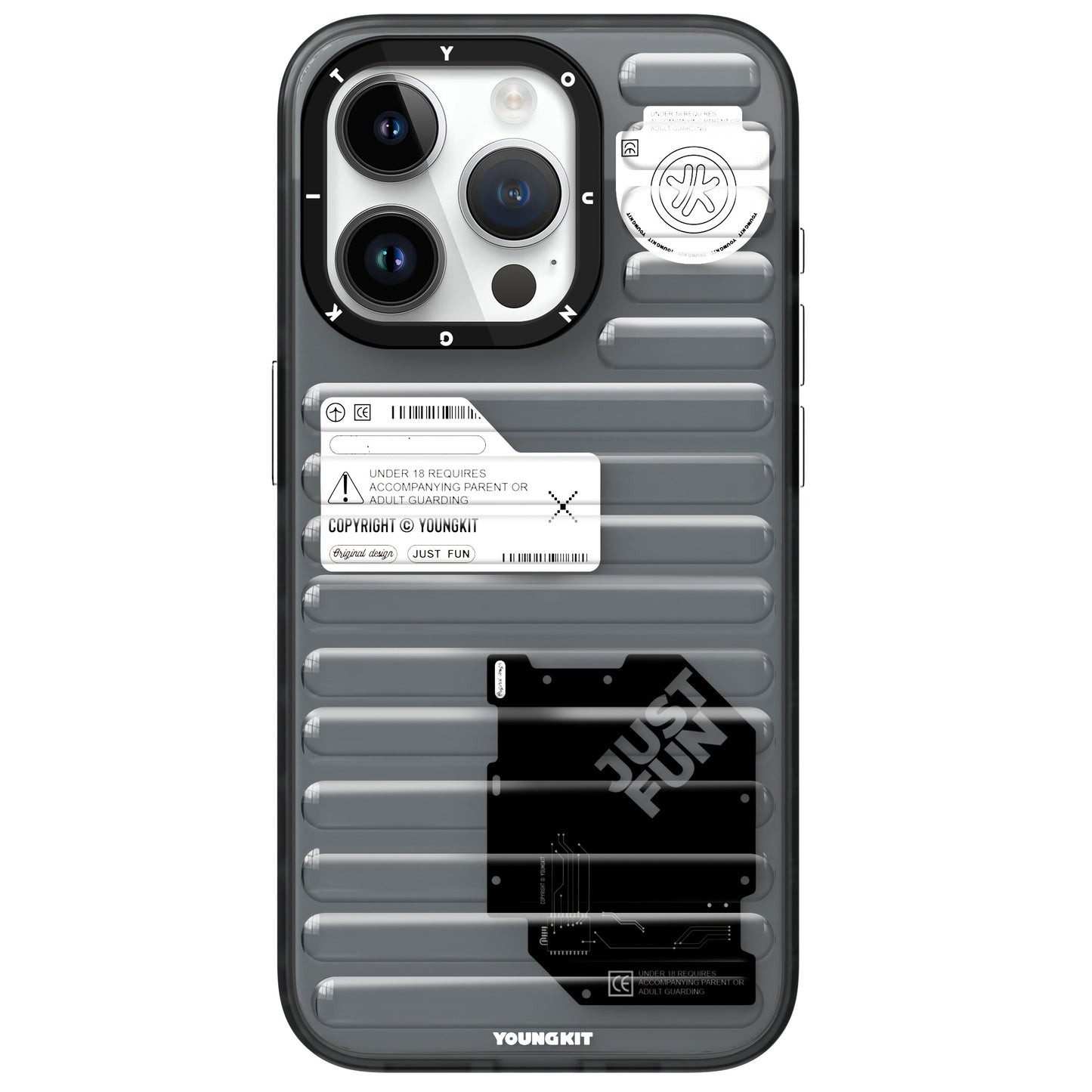 Apple iPhone 15 Pro Kılıf Şeffaf Renkli Tasarım YoungKit Fluorite Serisi Kapak Yeşil