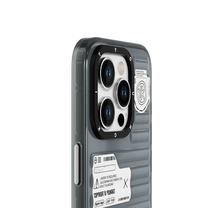 Apple iPhone 15 Pro Kılıf Şeffaf Renkli Tasarım YoungKit Fluorite Serisi Kapak Siyah