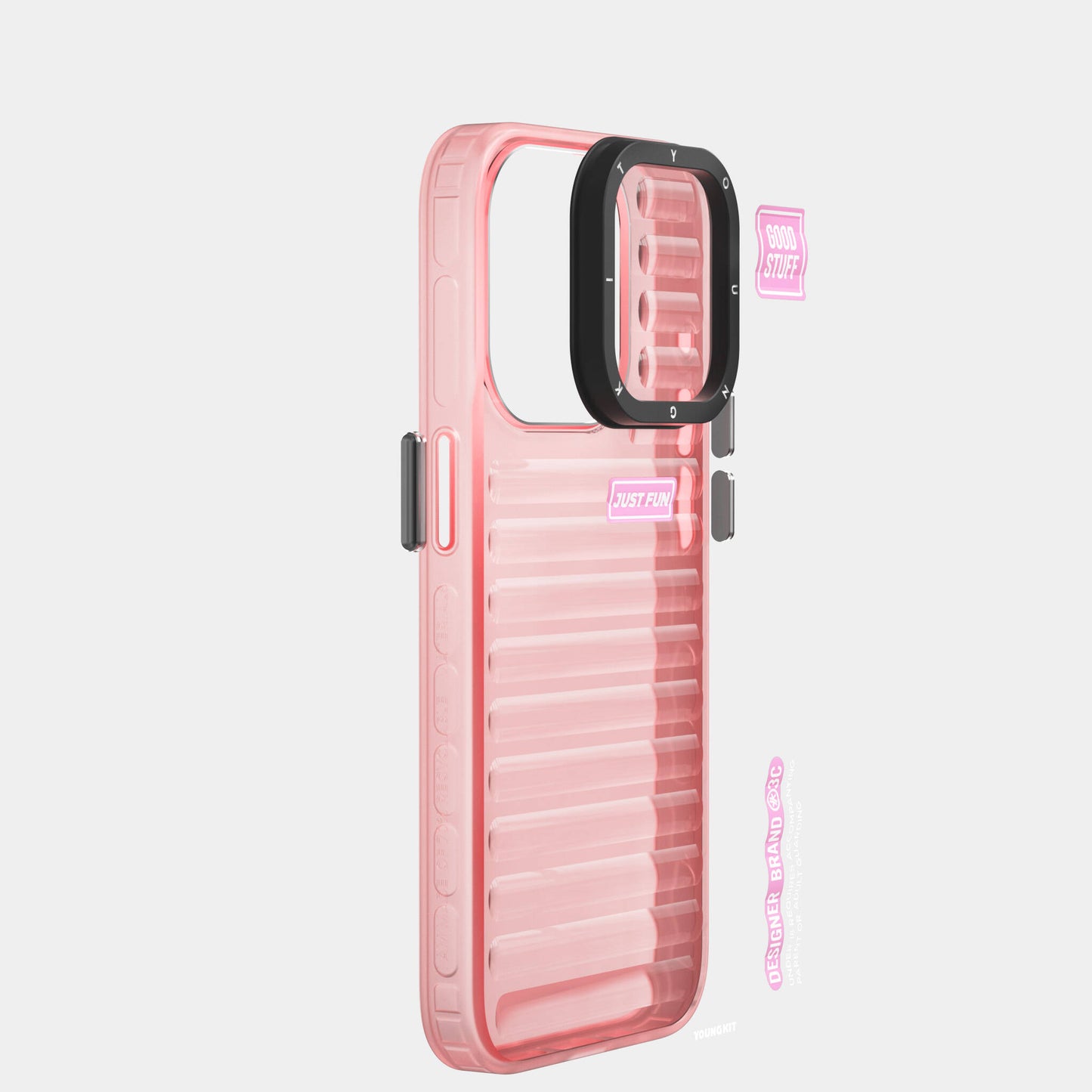 Apple iPhone 15 Pro Kılıf Şeffaf Renkli Tasarım YoungKit Fluorite Serisi Kapak Yeşil