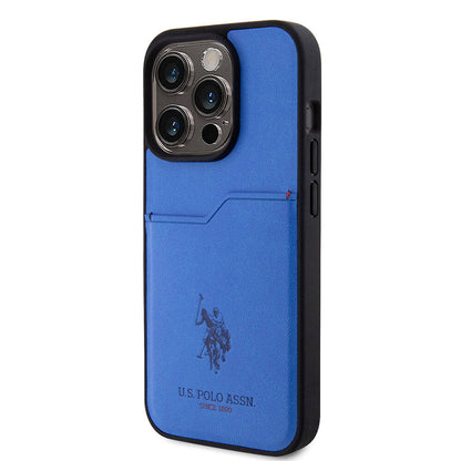 Apple iPhone 15 Pro Kılıf U.S. Polo Assn. Orjinal Lisanslı Baskı Logolu PU Kartlıklı Kapak Kırmızı