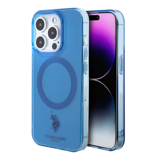 Apple iPhone 15 Pro Kılıf U.S. Polo Assn. Orjinal Lisanslı M-safe Şarj Özellikli Transparan Tasarım Kapak Mor