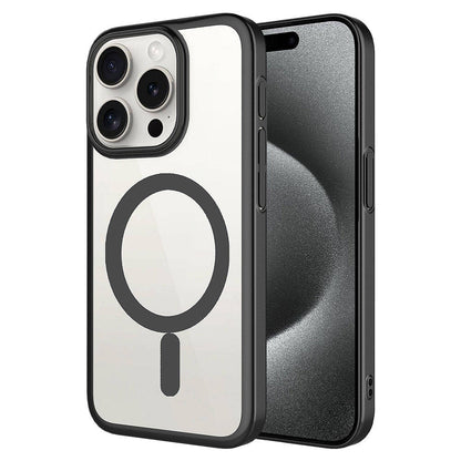 Apple iPhone 15 Pro Kılıf Wireless Şarj Özellikli Sert PC Zore Mat Riksos M-safe Kapak