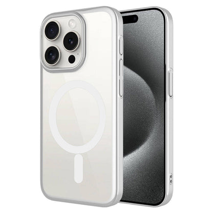 Apple iPhone 15 Pro Kılıf Wireless Şarj Özellikli Sert PC Zore Mat Riksos M-safe Kapak